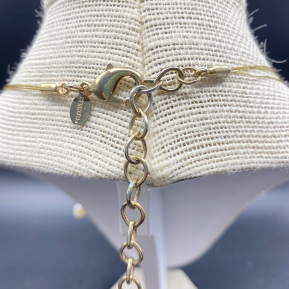 CHICO'S Triple Strand Glass Stone Natural Pearl Beads Layered Necklace - Picture 8 of 8